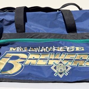 1990s Milwaukee Brewers Vintage Bats Logo Gym Duffle Bag MLB Blue Green NWT NEW